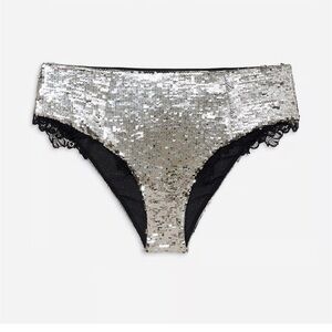 For Love And Lemons Sequin Black and Silver Panties